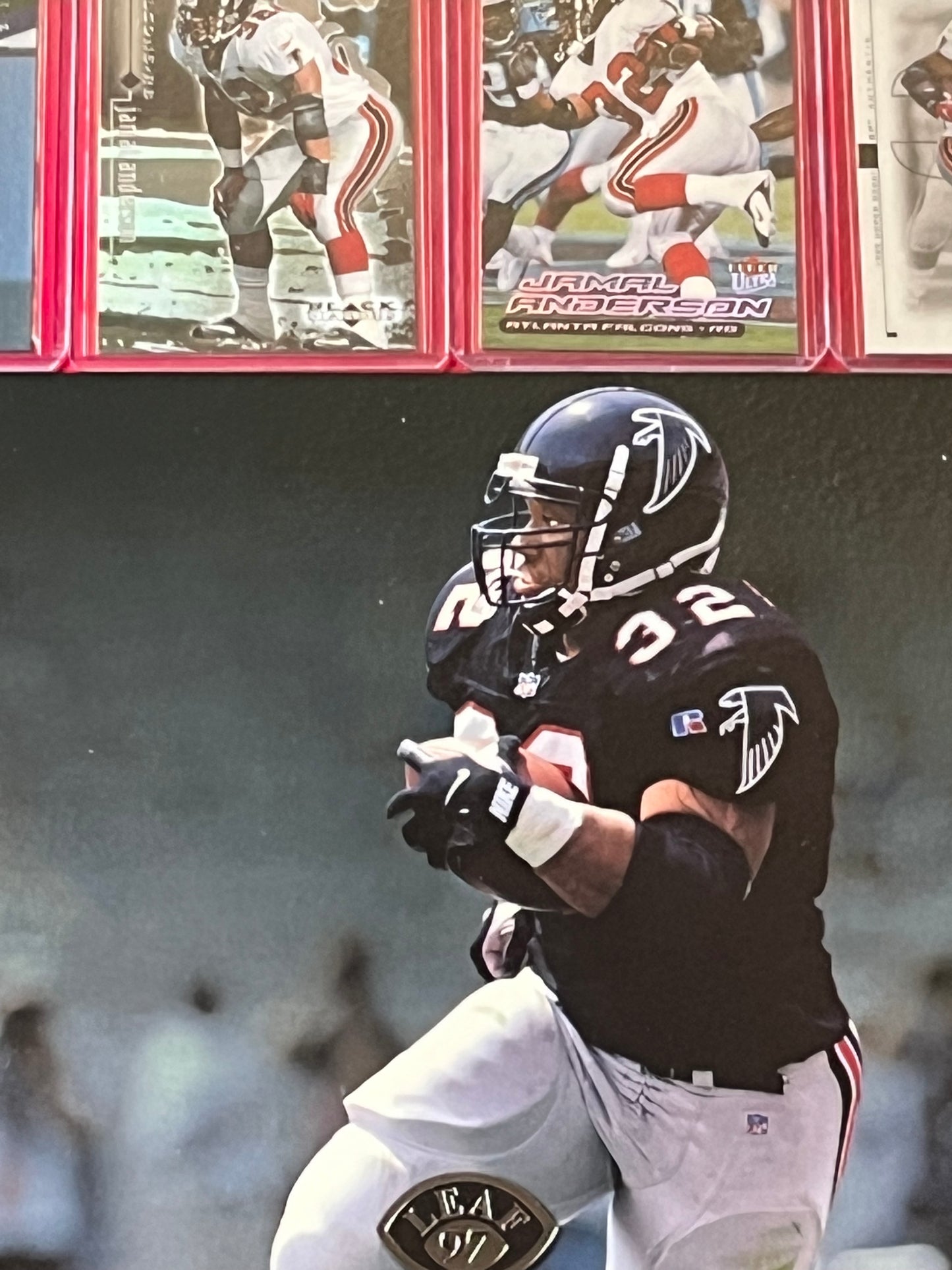 Autographed Jamal Anderson Framed Sports Portrait