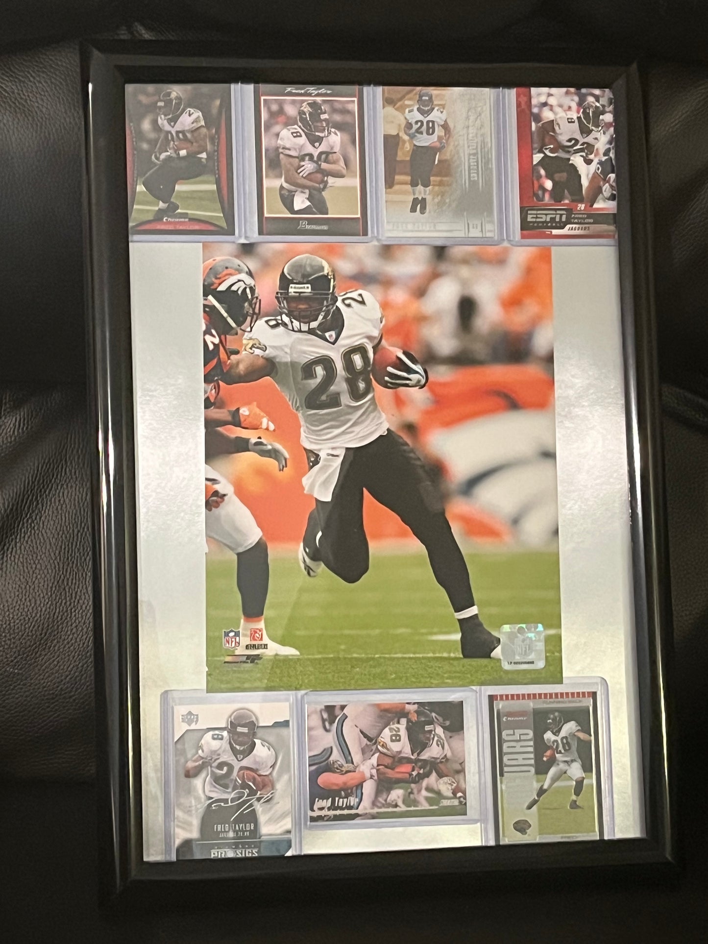Fred Taylor Framed Sports Portrait with Trading Cards