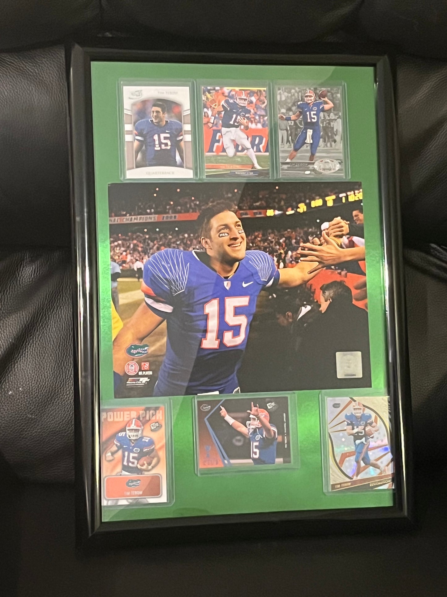 Tim Tebow (bj) Framed Sports Portrait with Trading Cards