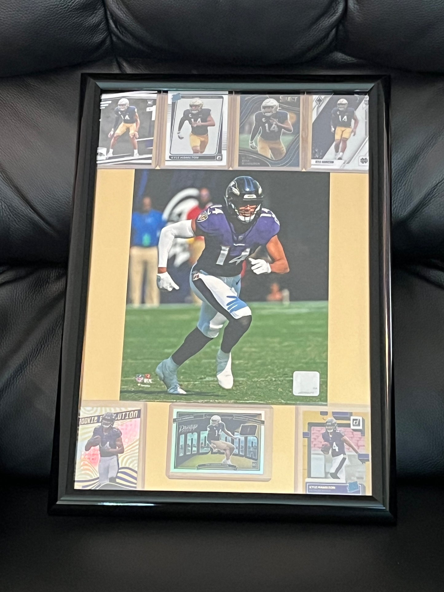Kyle Hamilton Framed Sports Portrait w Trading Cards