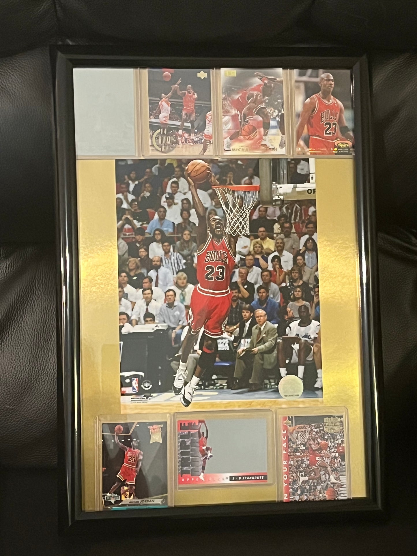 Michael Jordan Bulls Framed Sports Portrait with Holographic Trading Cards
