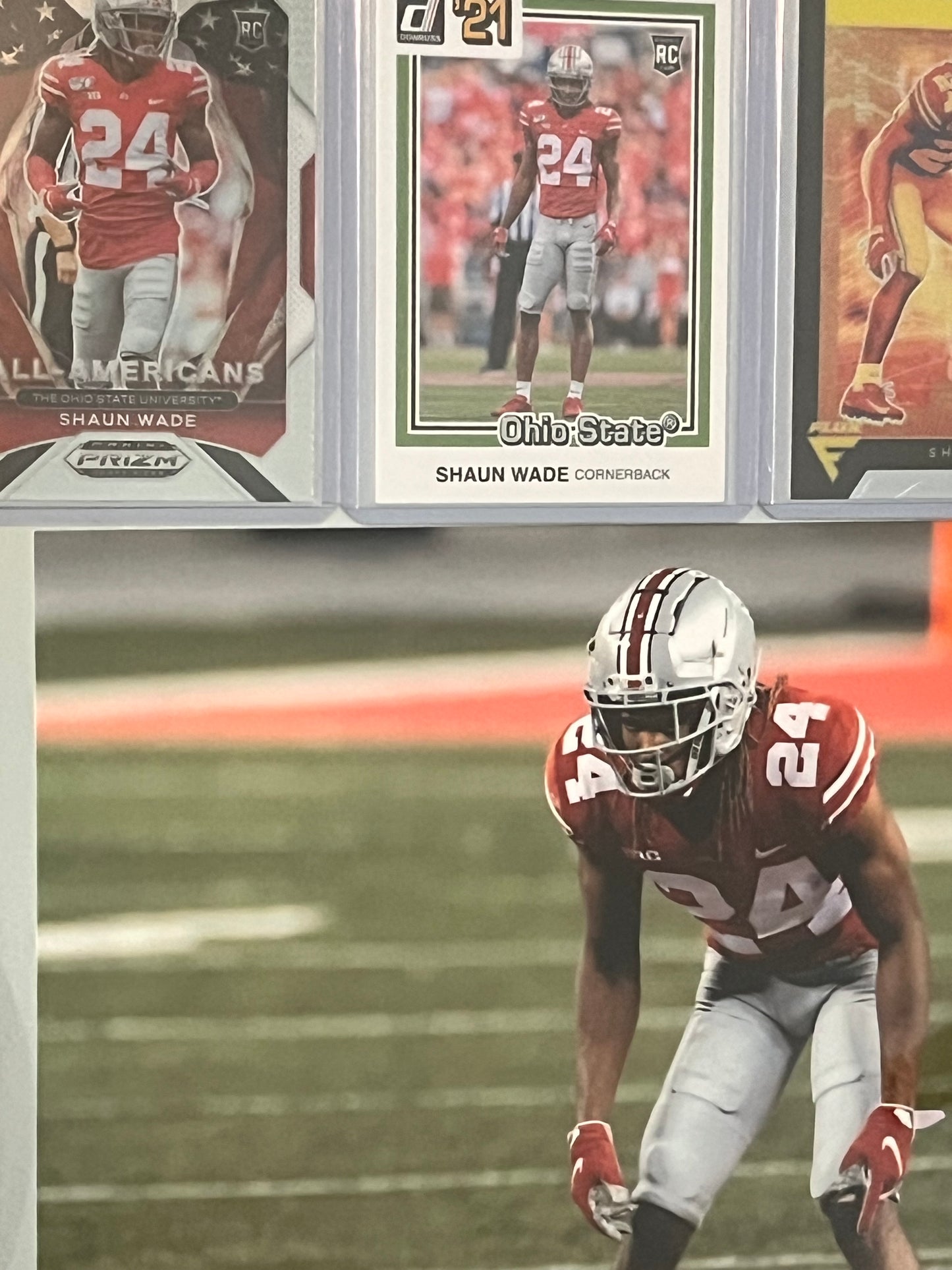 Shaun Wade Framed Sports Portrait with Trading Cards