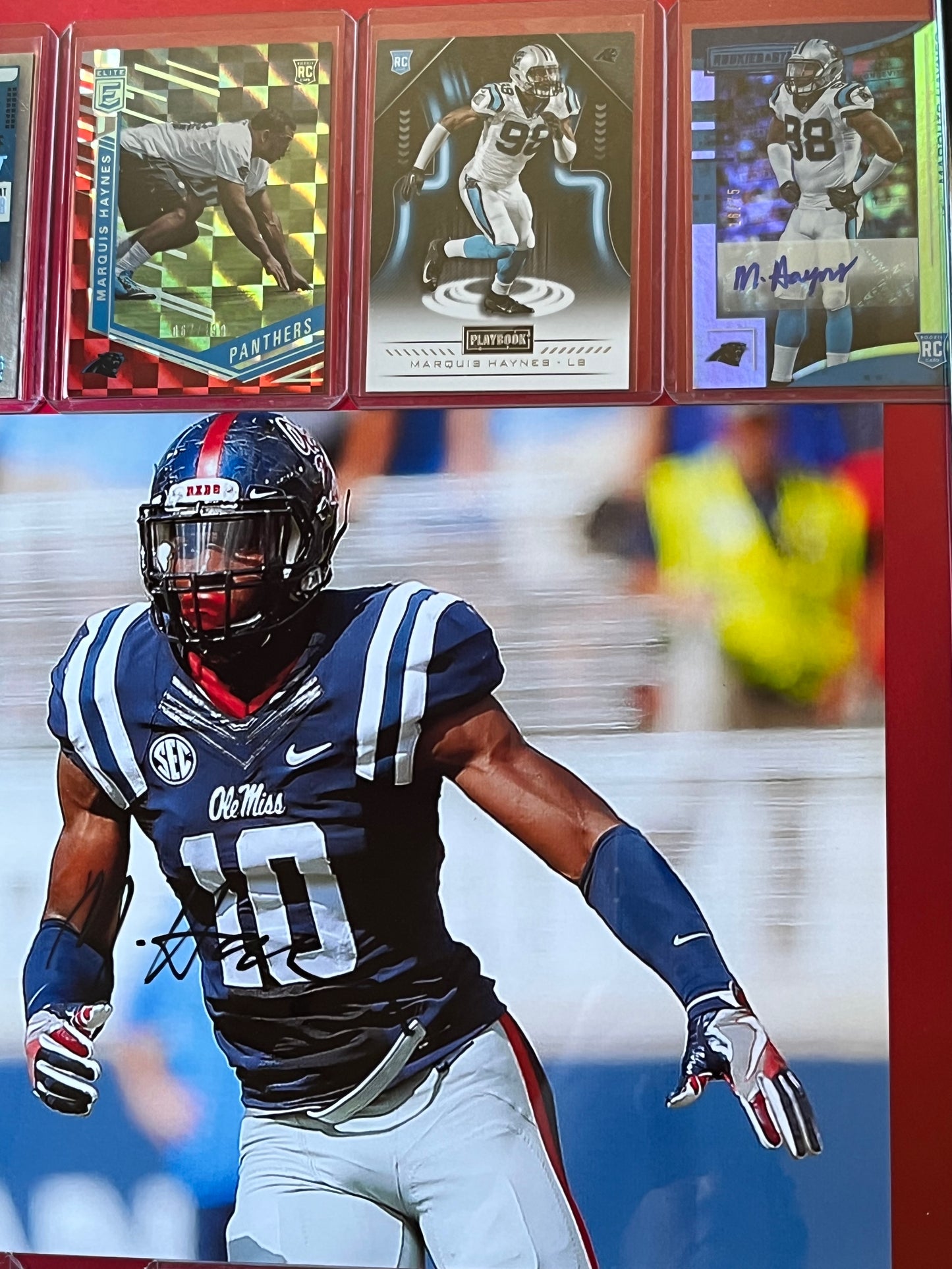 Autographed Marquis Haynes framed sports portrait