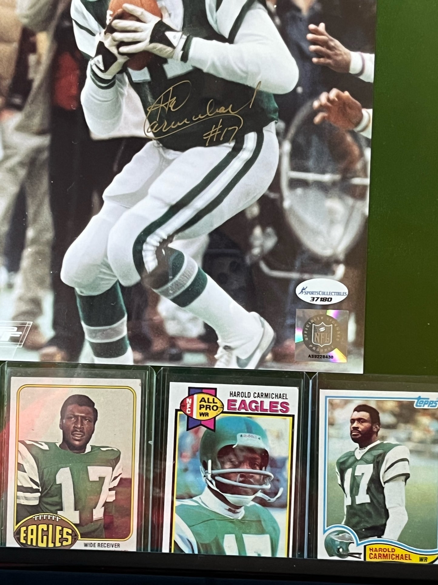 Autographed Harold Carmichael Framed Sports Portait