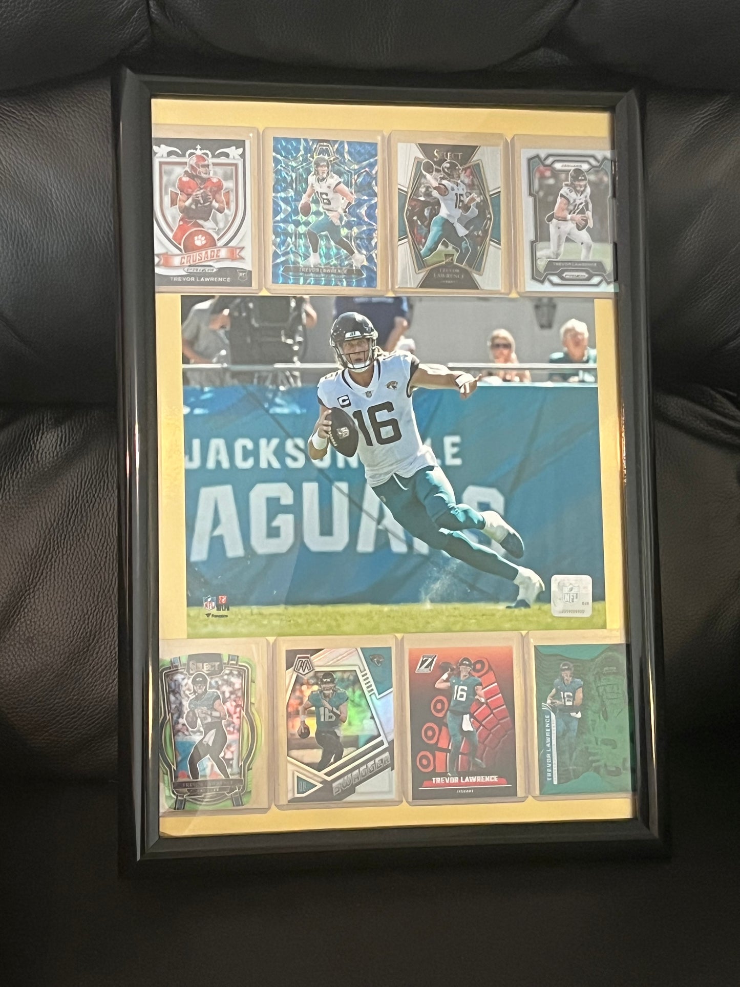 Trevor Lawrence Framed Sports Portrait with Trading Cards
