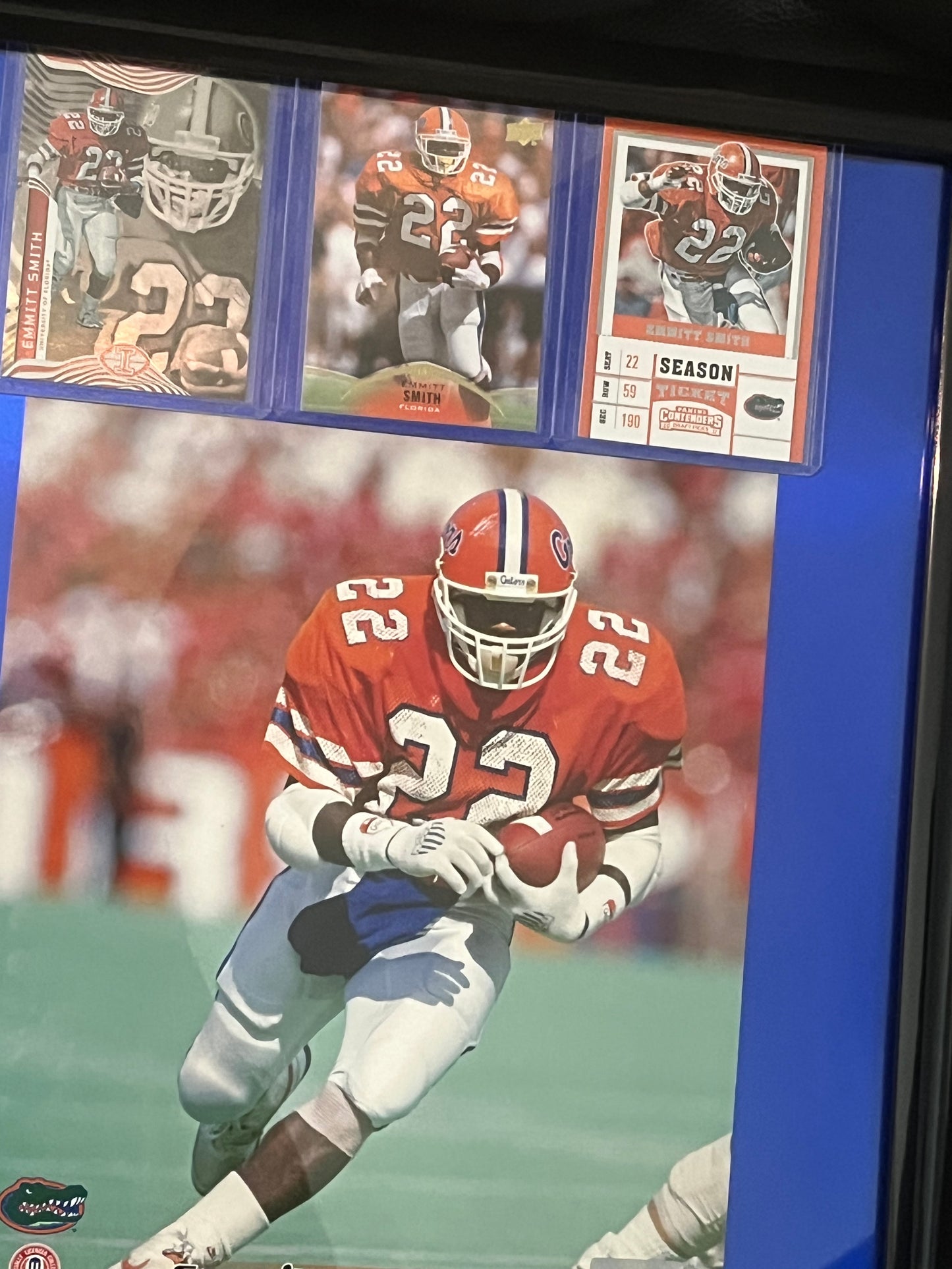 Emmitt Smith UF Framed Sports Portrait with Trading Cards