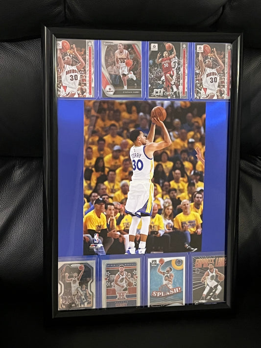 Stephen Curry Framed Sports Portrait with Trading Cards