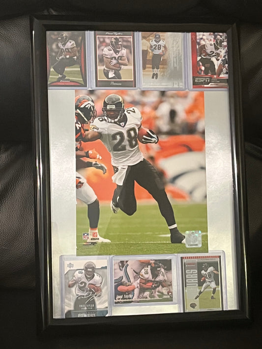 Fred Taylor Framed Sports Portrait with Trading Cards