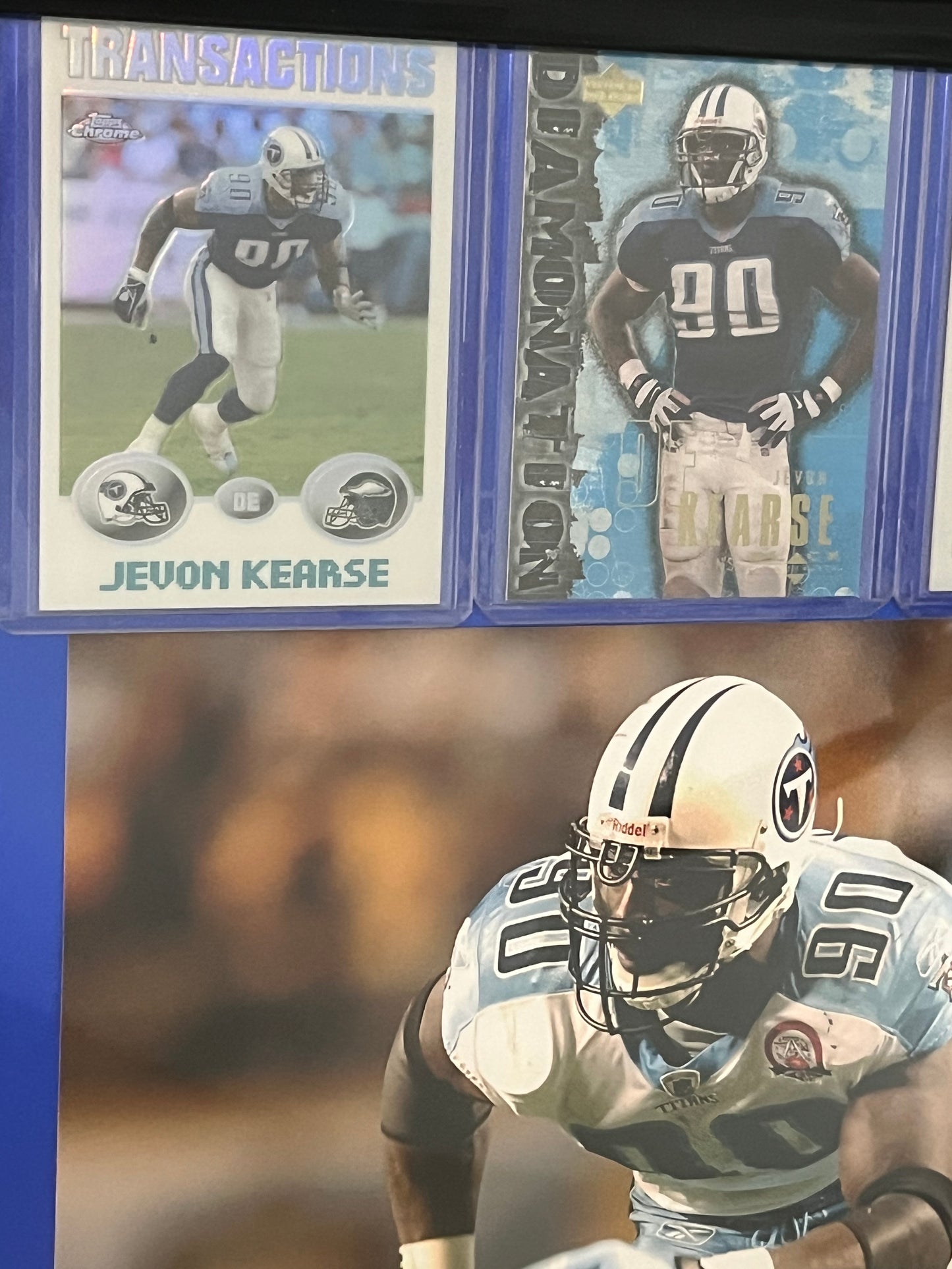 Jevon Kearse Framed Sports Portrait with Trading Cards