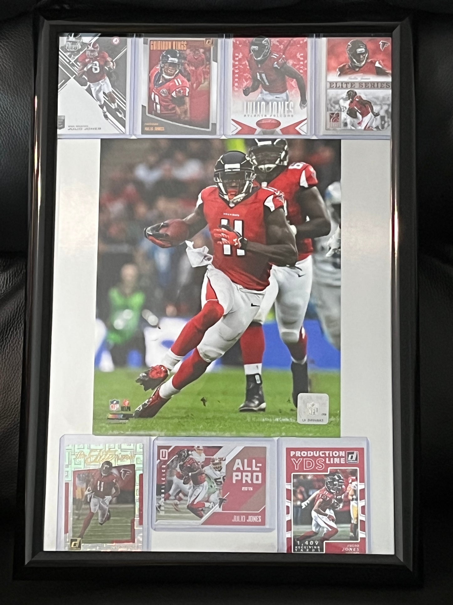 Julio Jones Framed Sports Portrait with Trading Cards