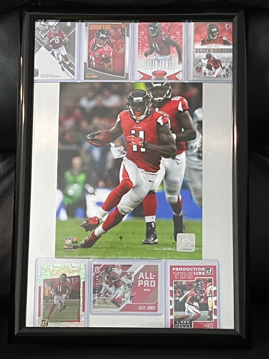 Julio Jones Framed Sports Portrait with Trading Cards