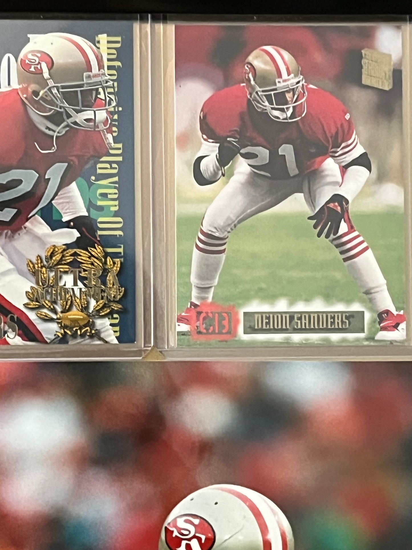 Deion Sanders 49ers Framed Sports Portrait with Trading Cards