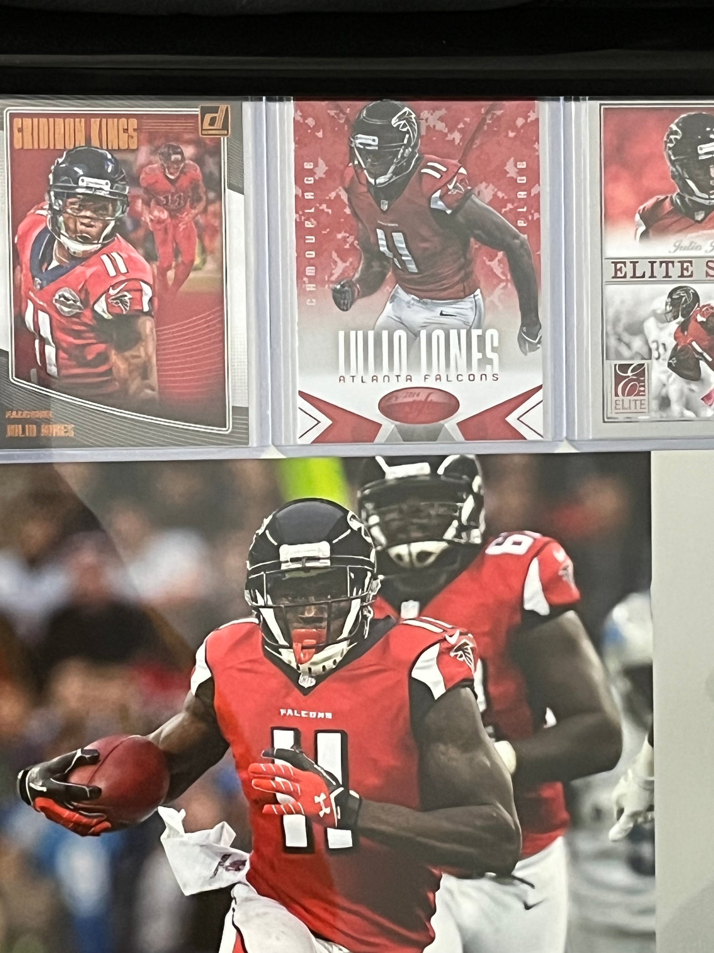 Julio Jones Framed Sports Portrait with Trading Cards