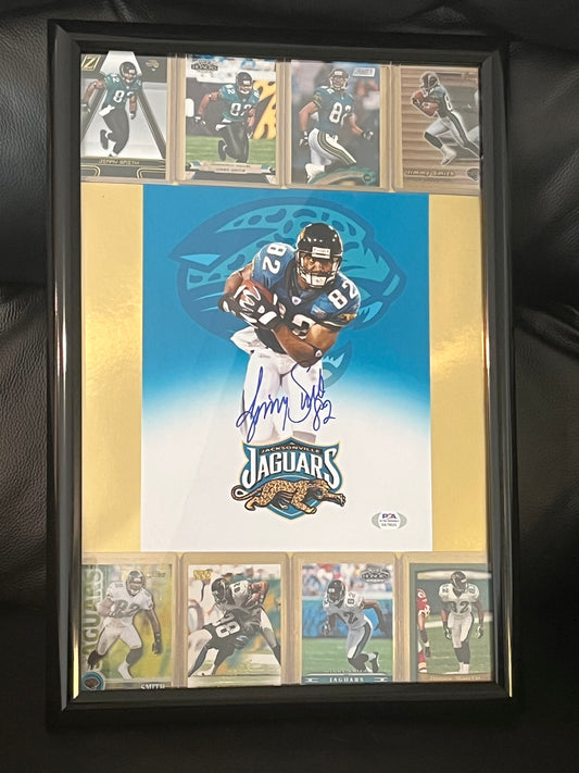 Autographed Jimmy Smith Framed Sports Portrait with Trading Cards