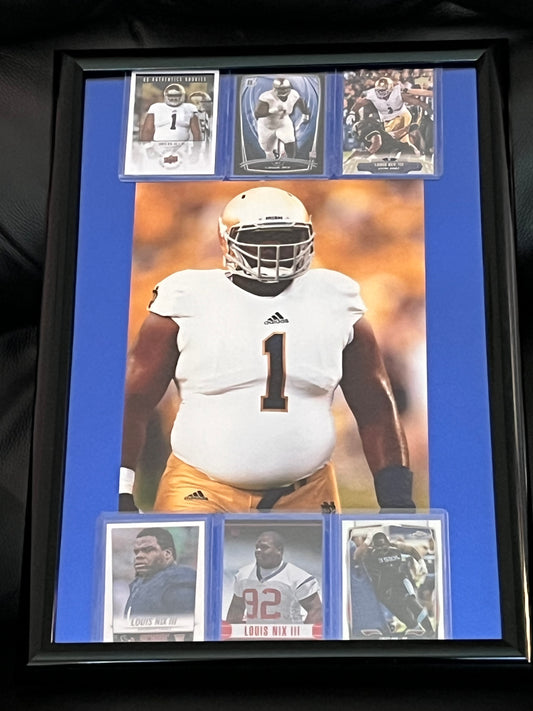 Louis Nix III Framed Sports Portrait w Trading Cards