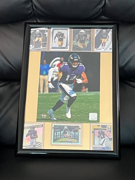 Kyle Hamilton Framed Sports Portrait w Trading Cards