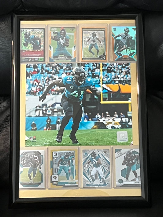 Josh Hines-Allen Framed Sports Portrait with Trading Cards