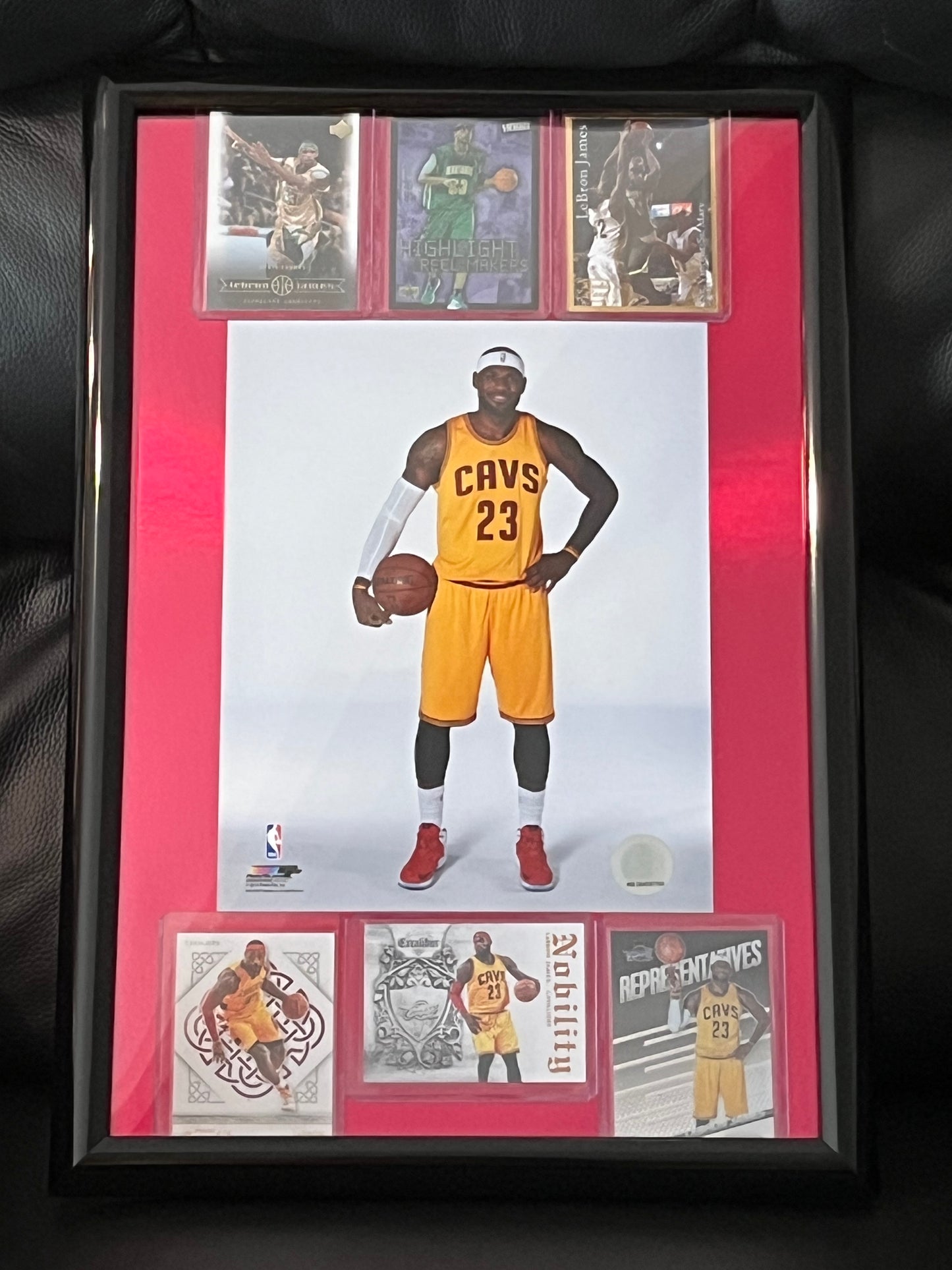 LeBron James Cavs Framed Sports Portrait with Trading Cards