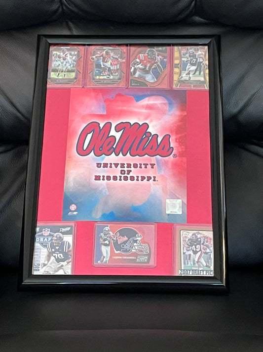 University of Mississippi (Ole Miss) Framed Sports Portrait w Trading Cards