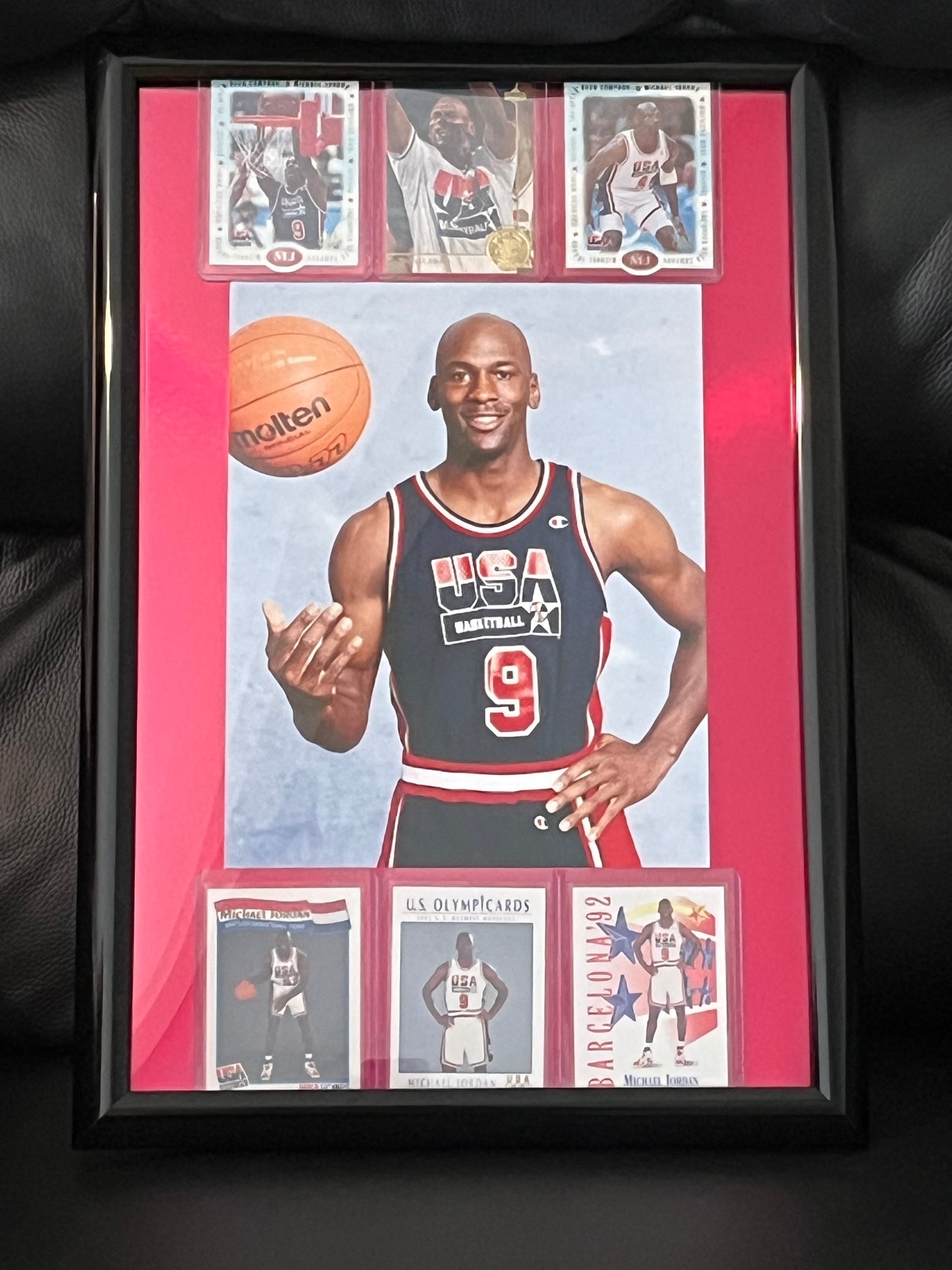 Michael Jordan USA Olympics Framed Sports Portraits with Trading Cards