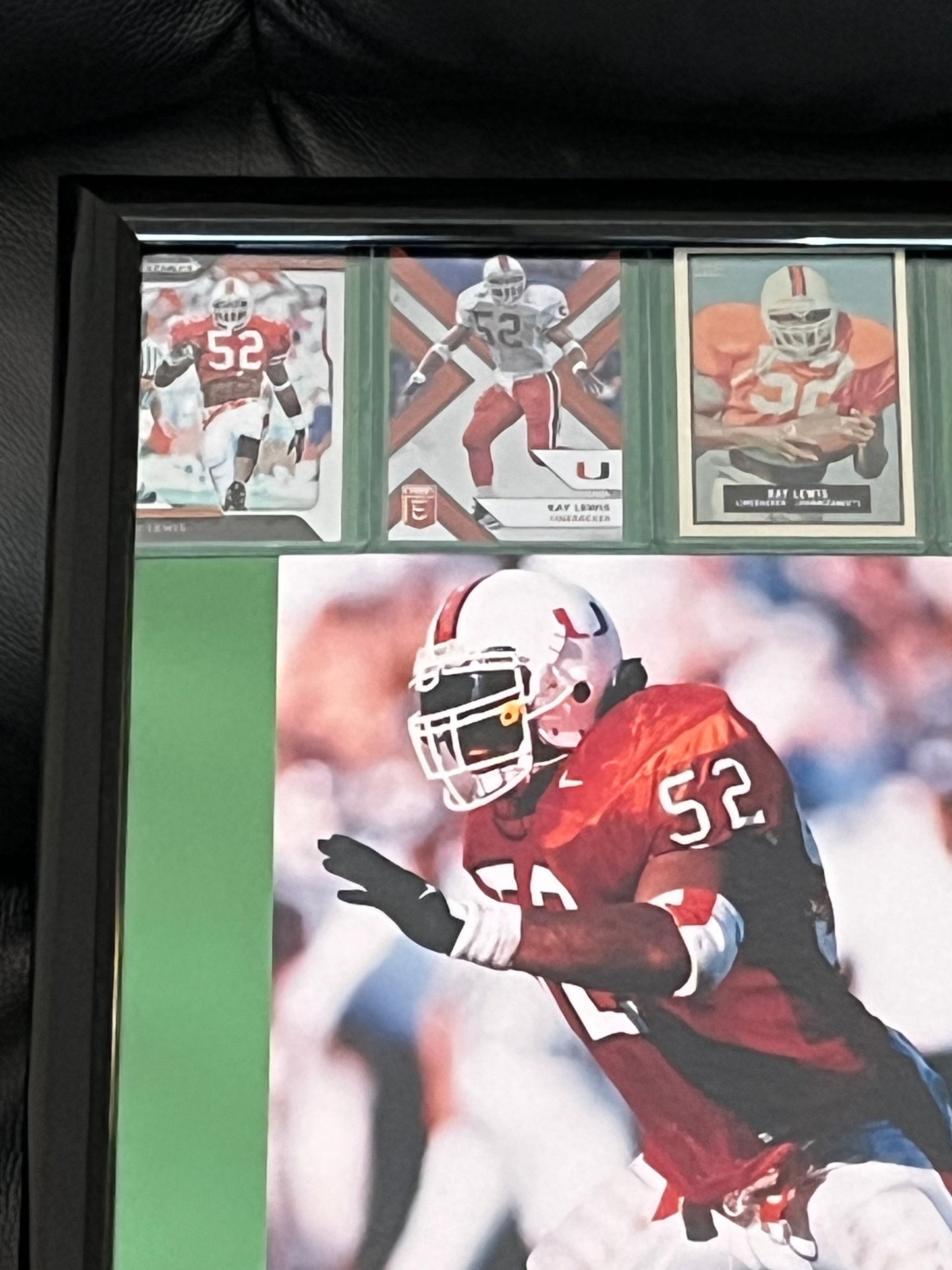 Ray Lewis Miami Framed Sports Portrait w Trading Cards