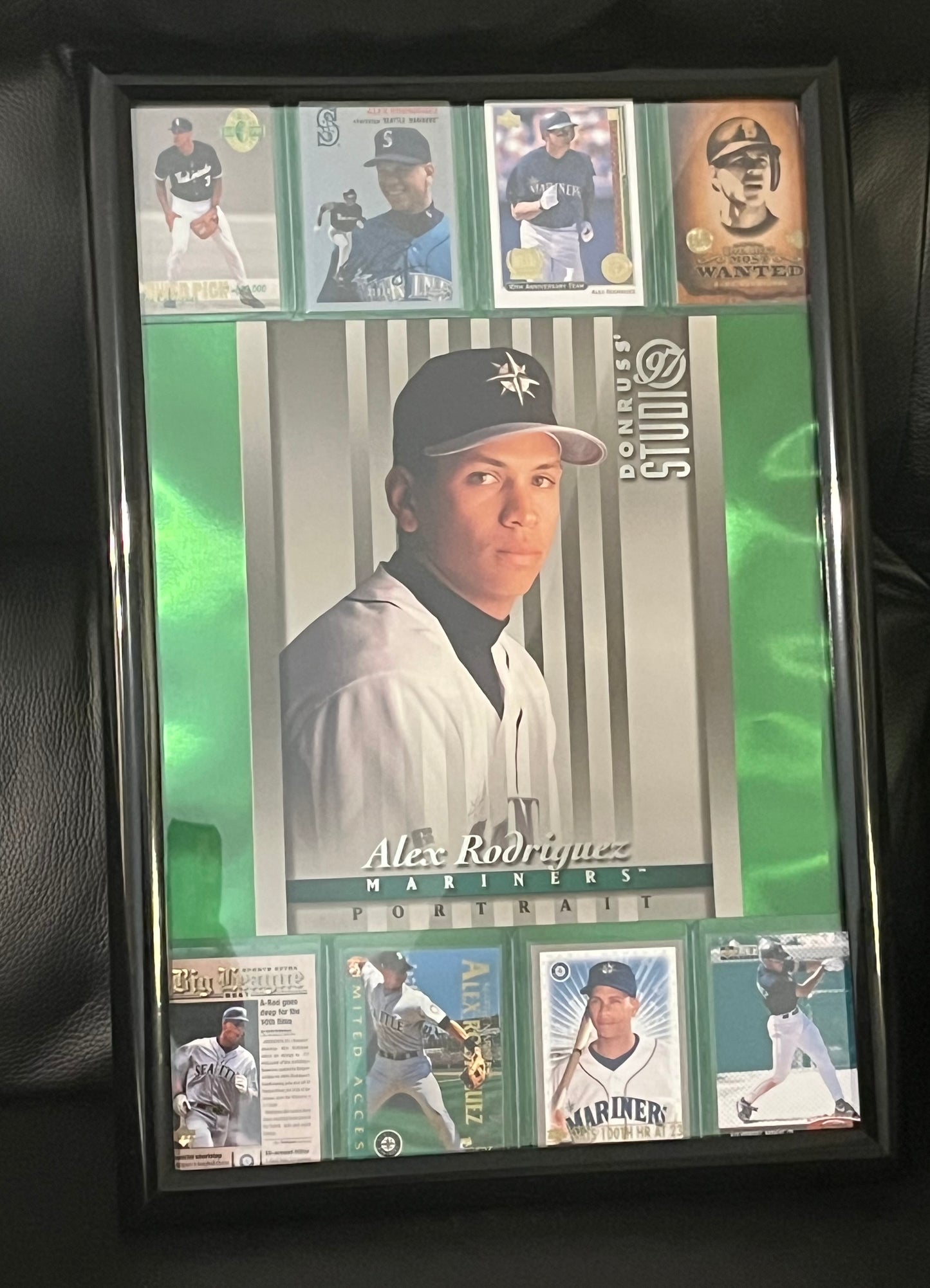 Alex Rodriguez Framed Sports Portrait with Trading Cards