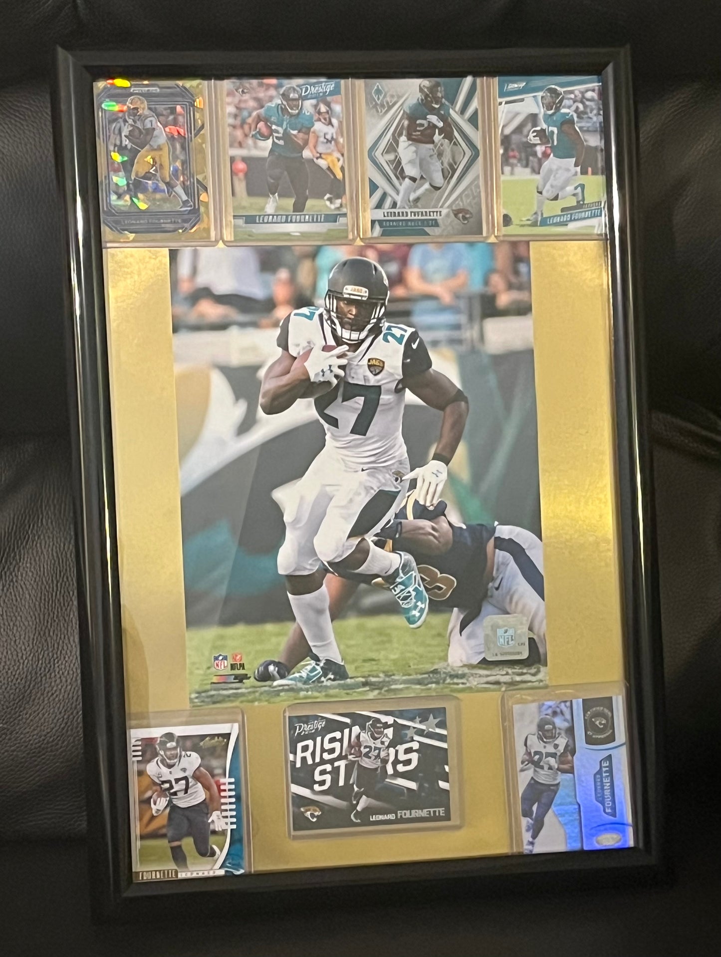 Leonard Fournette Framed Sports Portrait with Trading Cards