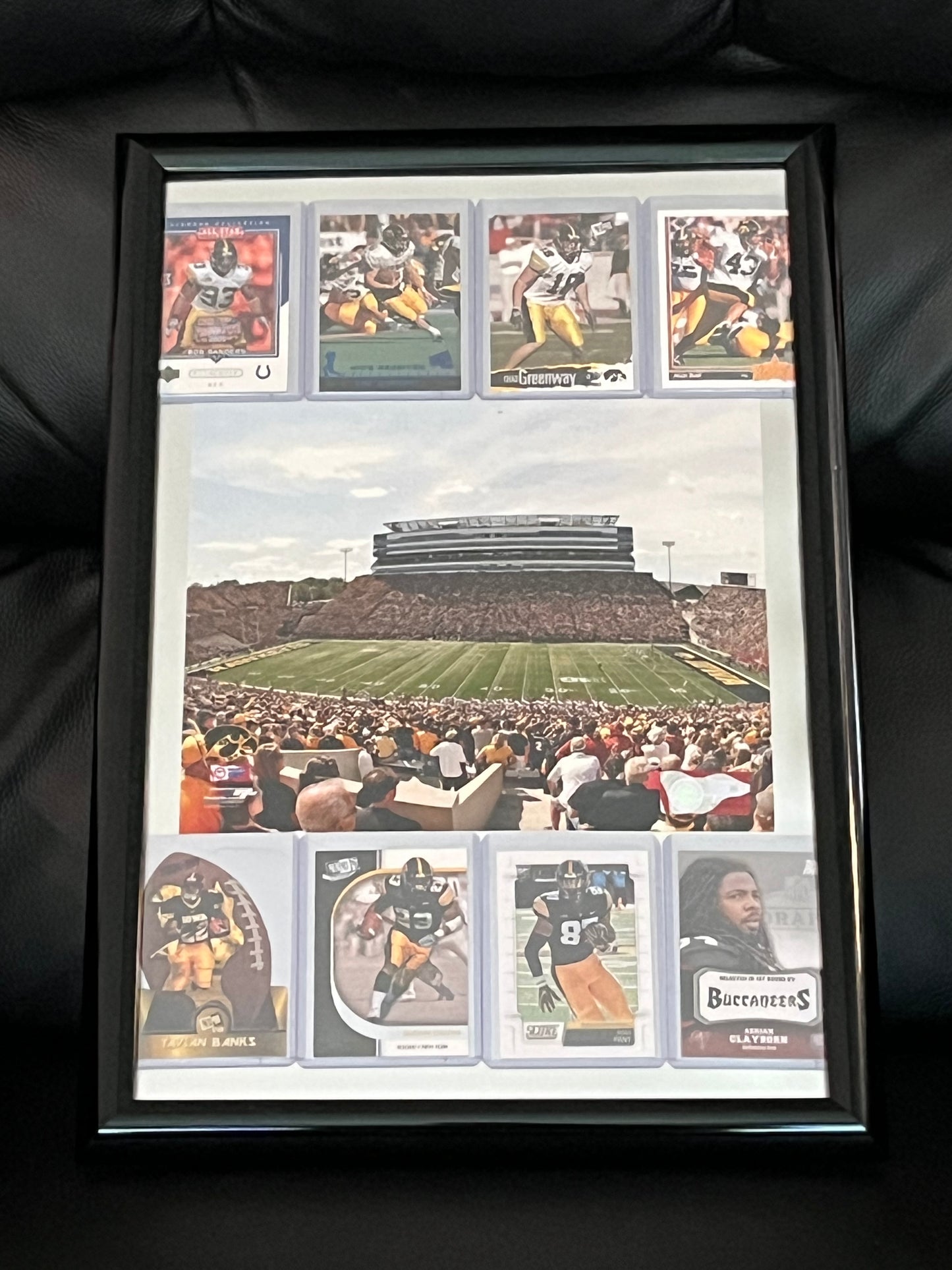 Iowa Framed Sports Portrait w Trading Cards
