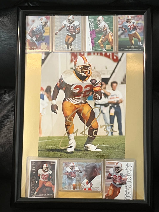 Autographed Erriot Rhett Framed Sports Portrait with Trading Cards