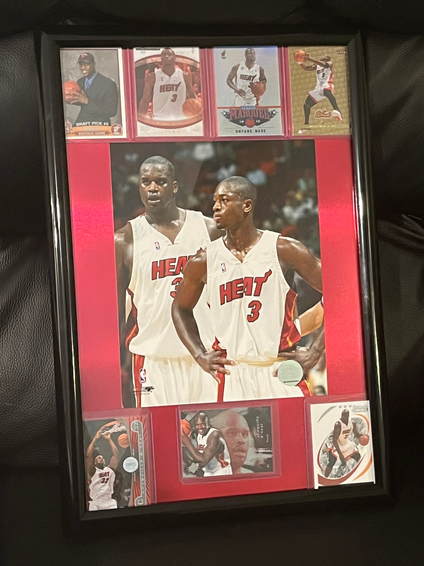 Shaquille O’Neal and Dwayne Wade Miami Heat Duo Framed Sports Portrait with Trading Cards