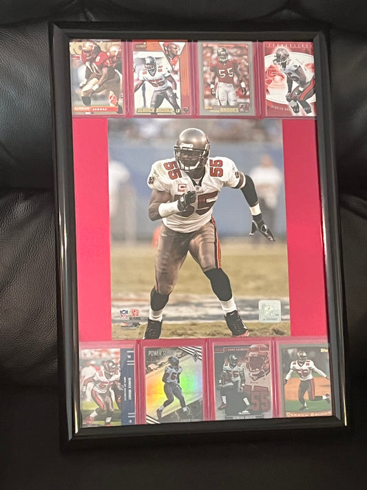 Derrick Brooks Framed Sports Portrait with Trading Cards