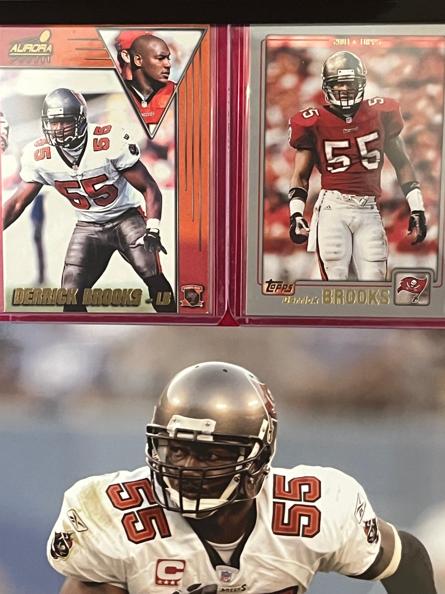 Derrick Brooks Framed Sports Portrait with Trading Cards