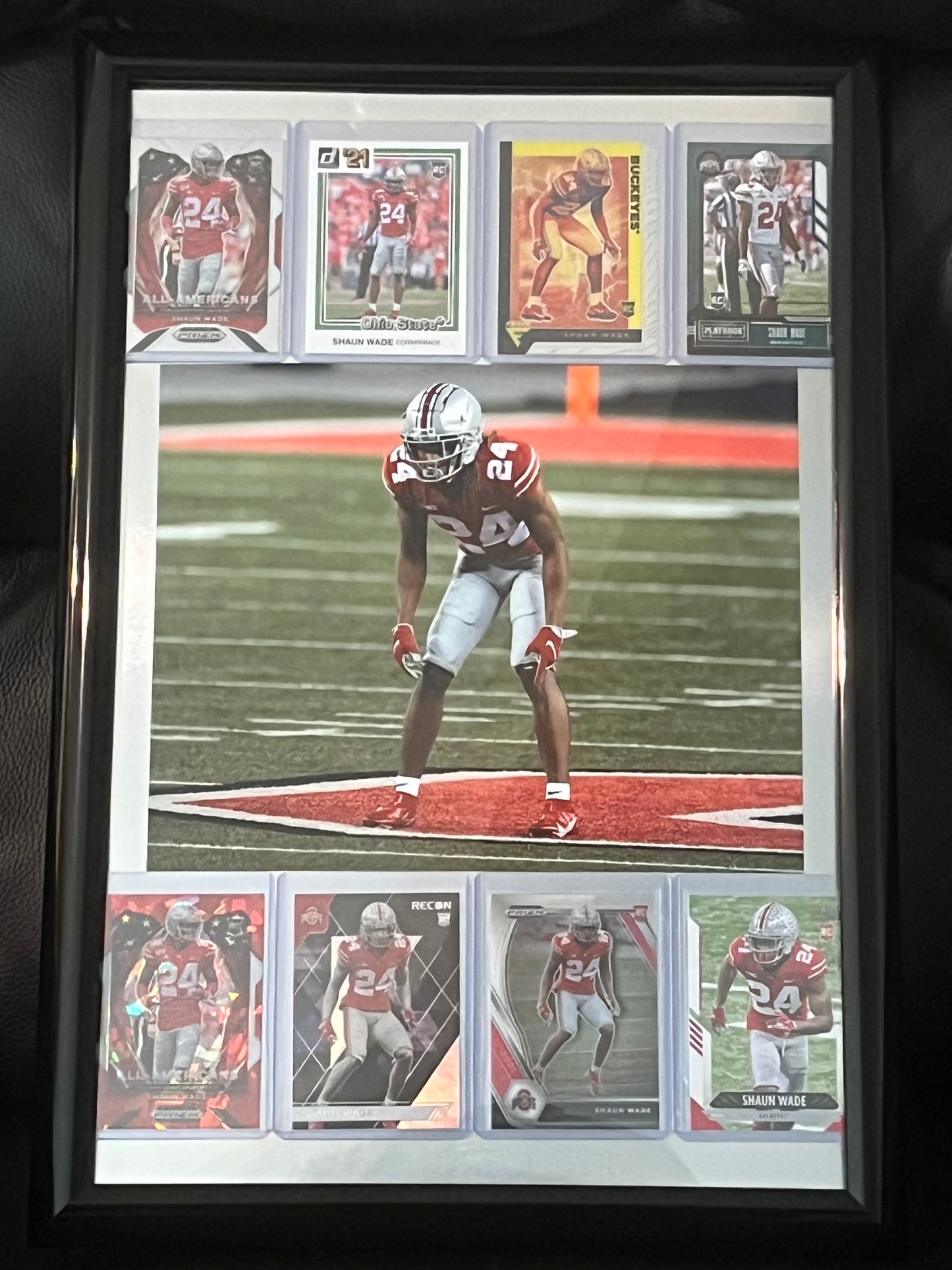 Shaun Wade Framed Sports Portrait with Trading Cards