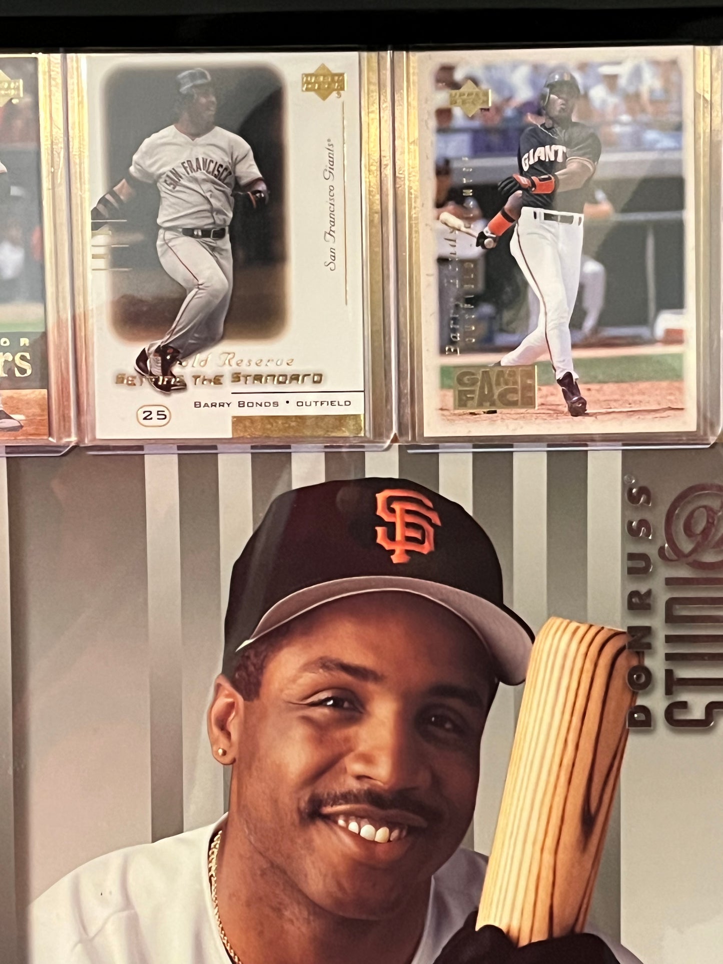 Barry Bonds Framed Sports Portrait with Trading Cards