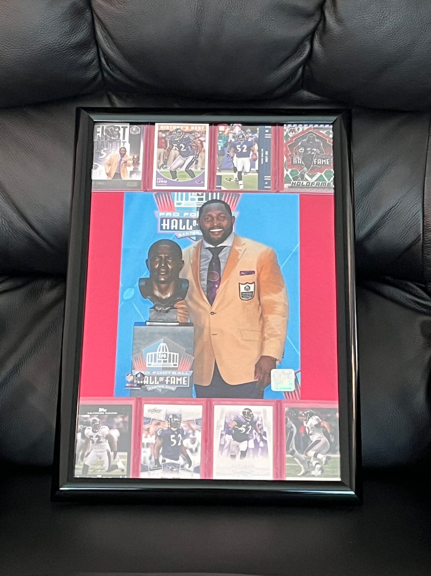Ray Lewis HOF Framed Sports Portrait w Trading Cards