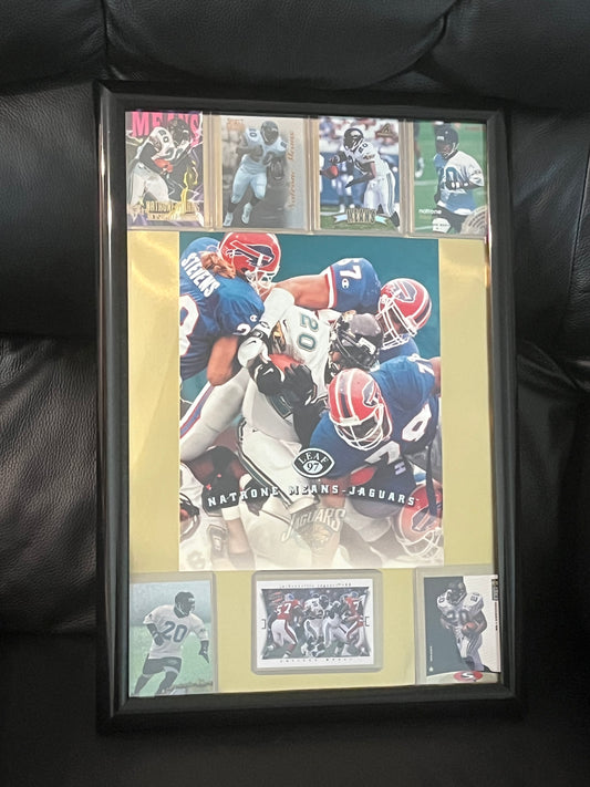 Natrone Means Framed Sports Portrait with Trading Cards