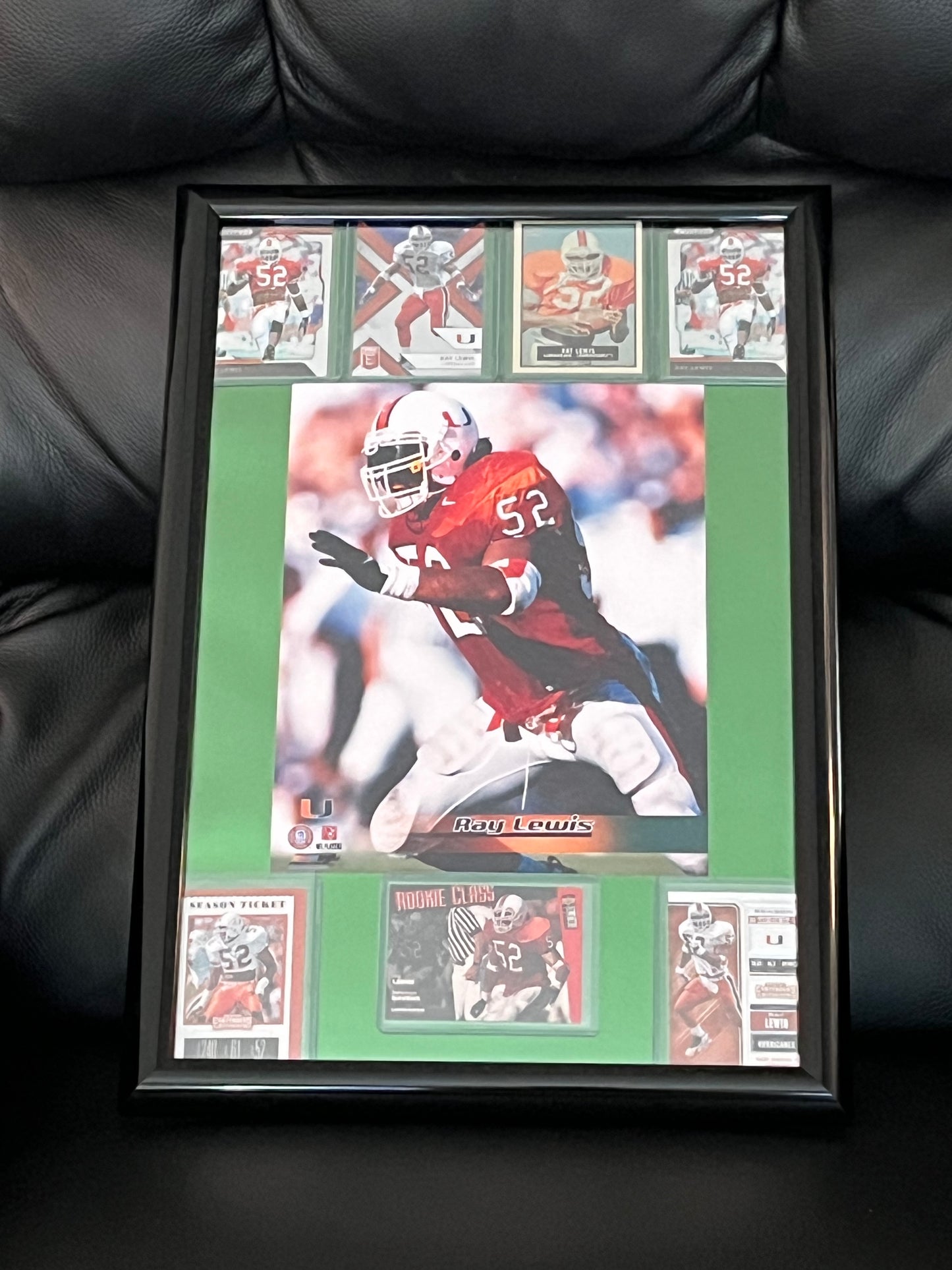 Ray Lewis Miami Framed Sports Portrait w Trading Cards
