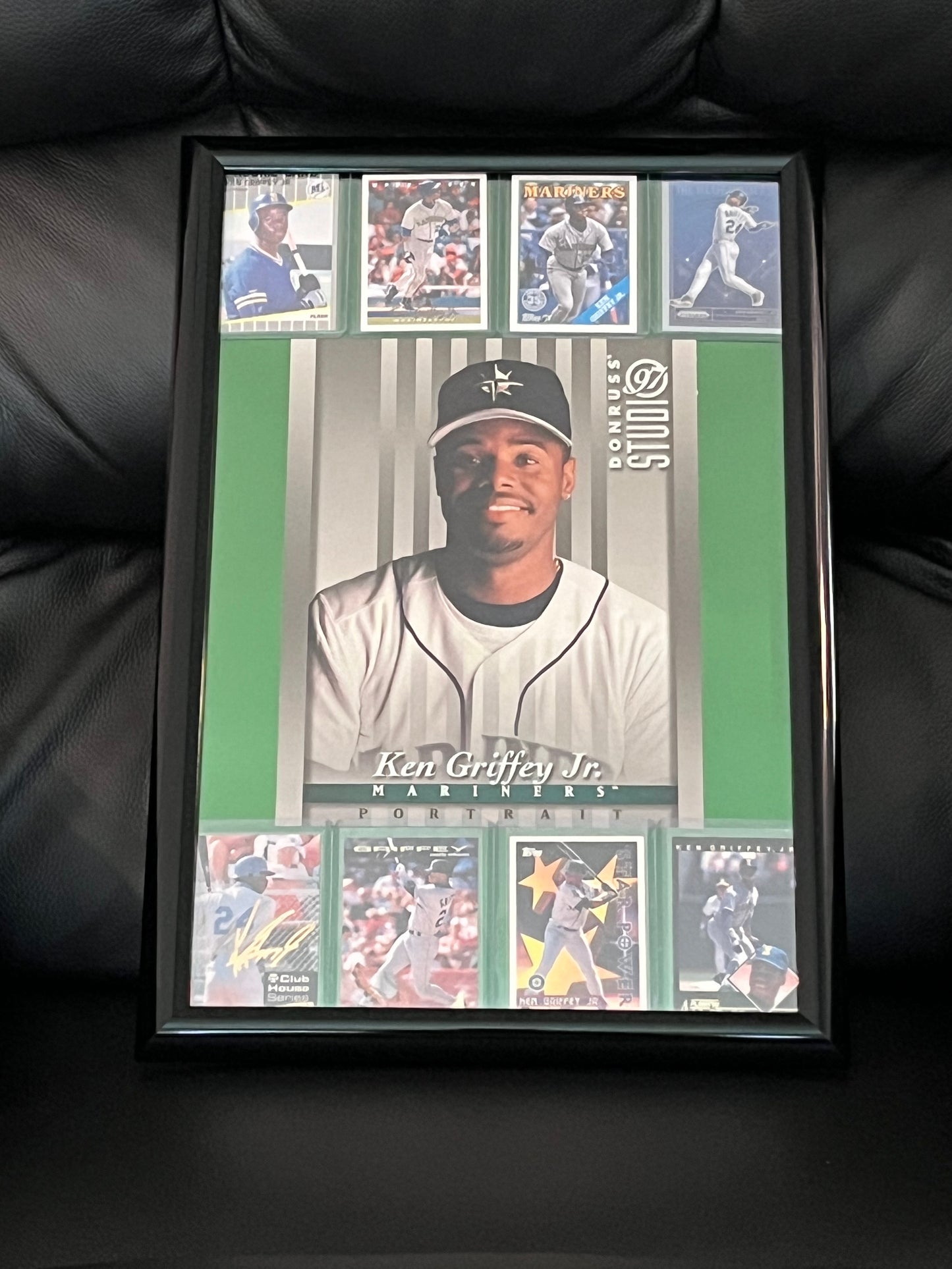 Ken Griffey Jr. Framed Sports Portrait w Trading Cards