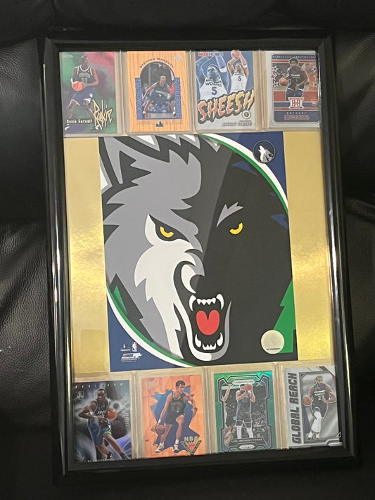 Minnesota Timberwolves Framed Sports Portrait with Trading Cards