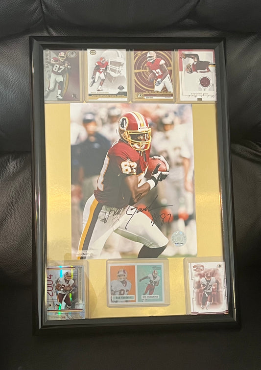 Autographed Rod Gardner Framed Sports Portrait with Trading Cards