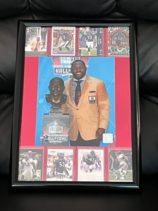 Ray Lewis HOF Framed Sports Portrait w Trading Cards