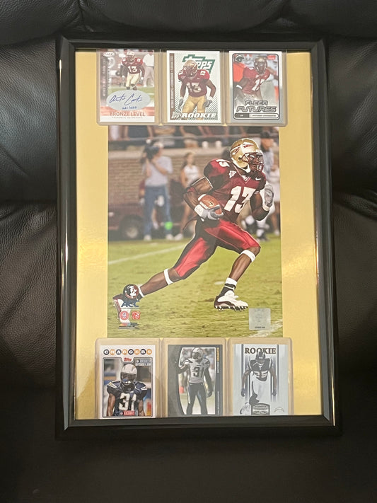 Autographed Antonio Cromartie Framed Sports Portrait with Trading Cards