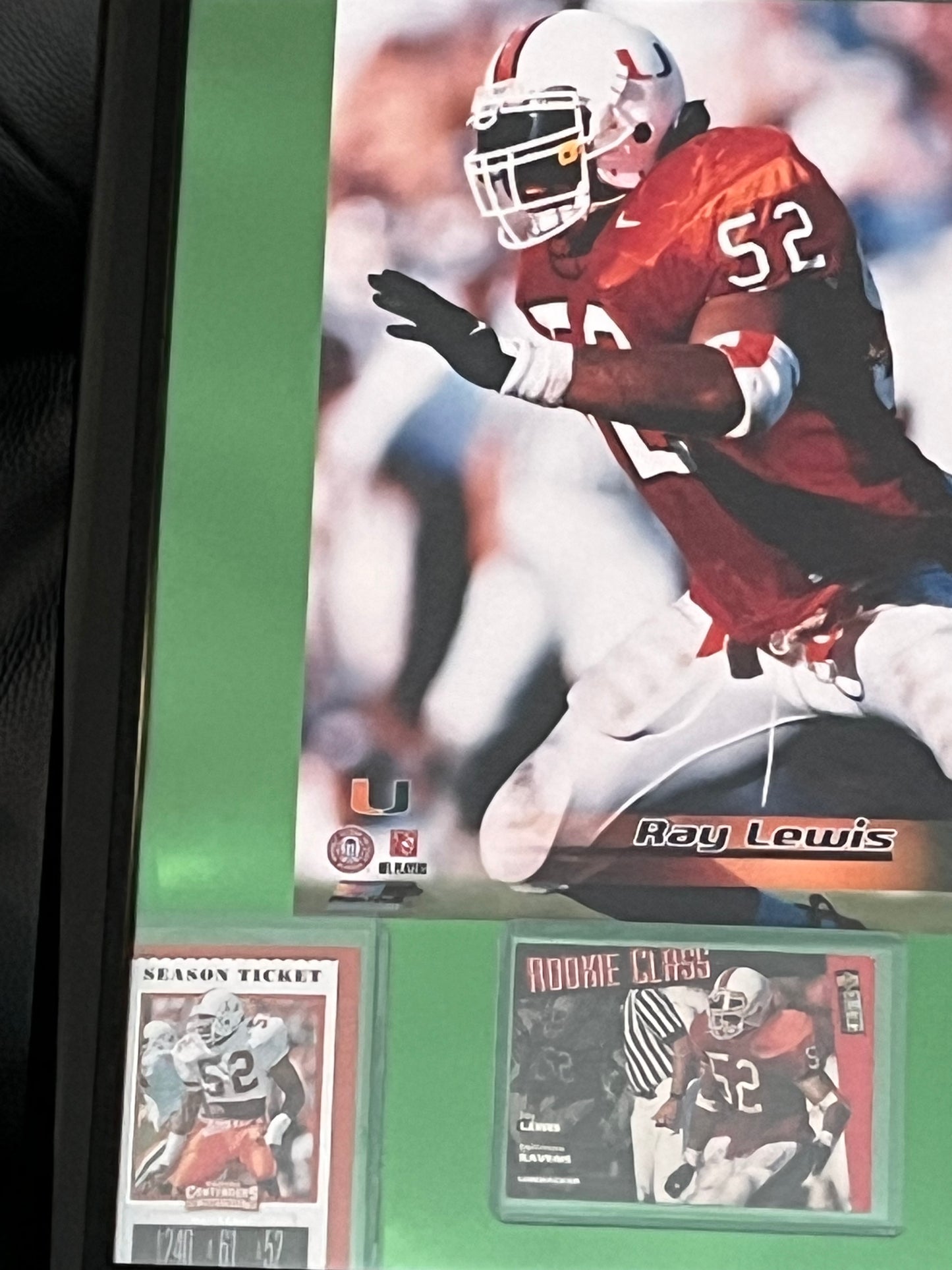 Ray Lewis Miami Framed Sports Portrait w Trading Cards